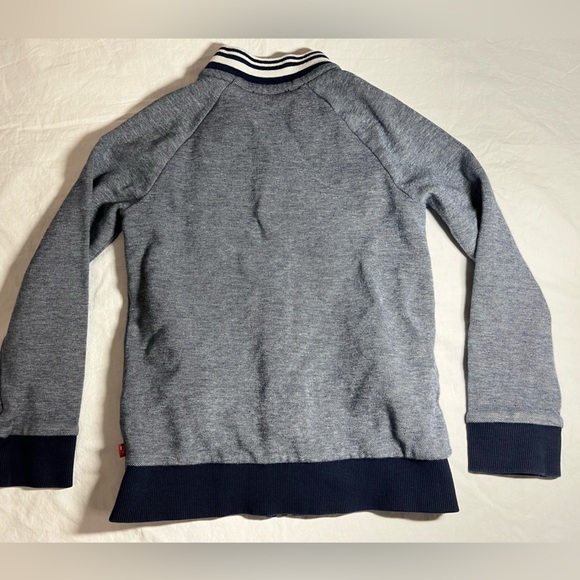 Okaidi Grey Boys Zip-up Sweater Jacket - Size 8 Basketball Emblem Half Collar - Picture 10 of 10
